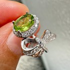 925 Sterling Silver Ring 7x5mm Natural Peridot Gemstone Zircon Handmade Bow Gift — photo 8