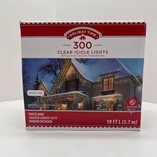 NEW Holiday Time 300 Clear Christmas Lights Wedding Decor White Wire 19 Ft