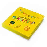 Itenga 20X Serviette Zum Schulanfang Einschulung Endlich Schulkind 30X30Cm Gelb