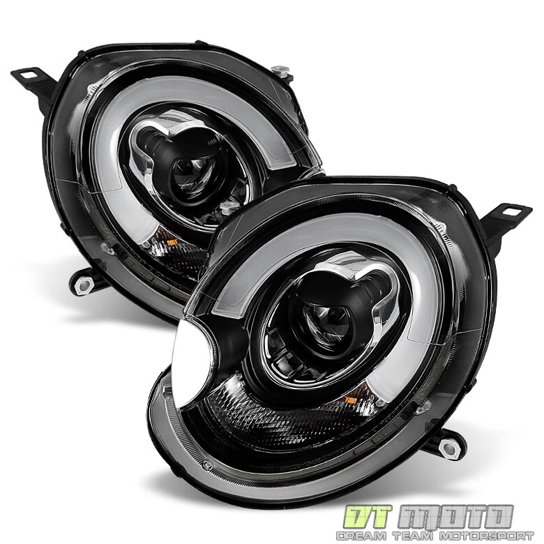Blk 2007-2013 Mini Cooper LED Light Tube DRL Projector Headlights Headlamps Pair - Изображение 3 из 4