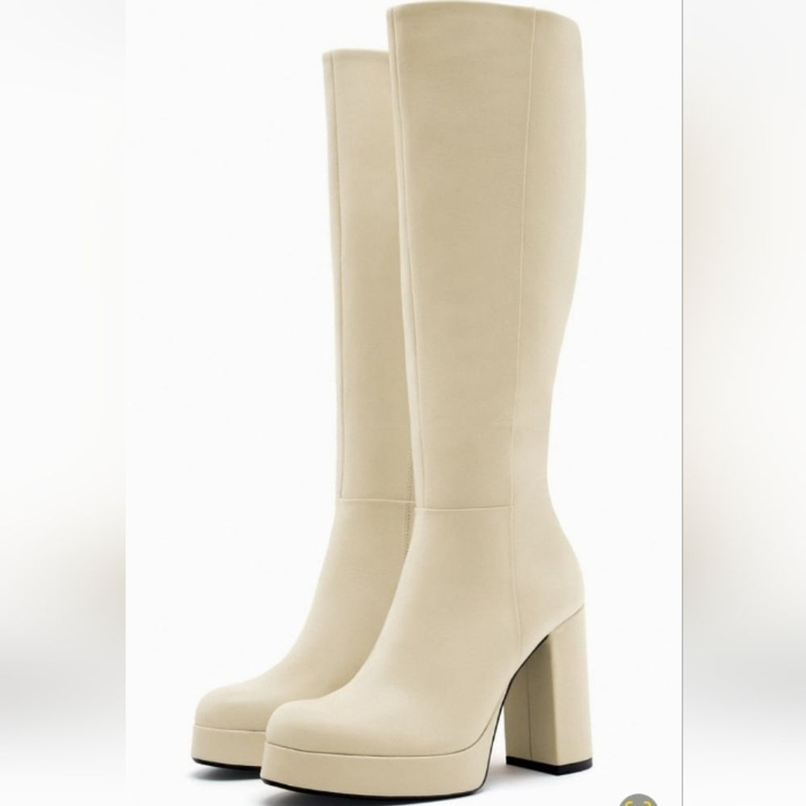 Zara Platform Leather Heeled Boots