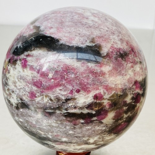 Pietra cristallo quarzo tormalina rossa naturale sfera guarigione 3180G - Foto 3 di 12