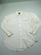 VTG Wrangler Shirt Men 17x34 Snap Long Tails Single Needle Tailoring 70s Western