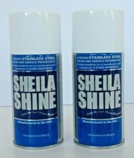Lot of 2 Sheila Shine Stainless Steel Cleaner & Polish - (2) 10 Oz. Cans NEW