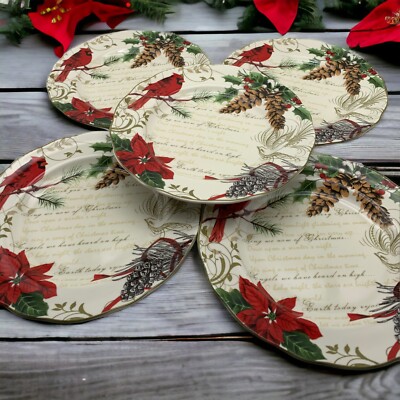 222 Fifth Holiday Wishes Christmas Cardinal (5) Circle Dinner