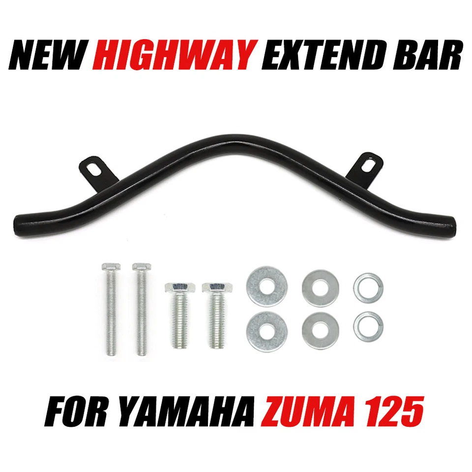 Barra extensible negra para Yamaha Zuma 125 2009-2015 YW125 STOCK EN EE. UU. Foto 2 de 4
