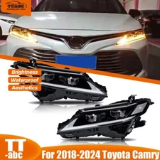 LED Drl Headlights For 2018-2024 Toyota Camry Sequential Turn Signal Assembly