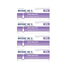 4x BENZAC AC 5 Gel 60g Benzoyl Peroxide Galderma Kill Acne Bacteria Pimple