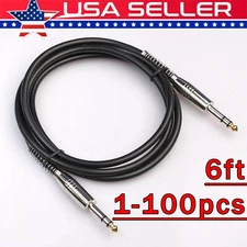 6ft NOISELESS Electric Guitar Bass Cable Pedal AMP Cord 1/4" USA KEYBOARD LOT