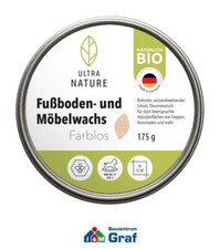ULTRA NATURE Cire Pour Sols Et Meubles, Bio, Incolore, 175 G Boîte
