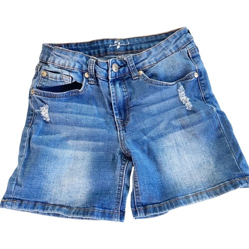 7 For All Mankind Girl's Size 14 Jean Shorts Distressed Faded Cotton Blend - Picture 7 of 7