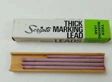 VINTAGE SCRIPTO 4 STICKS THICK MARKING LEAD G440 RED .120"  (0.3MM) THICK 