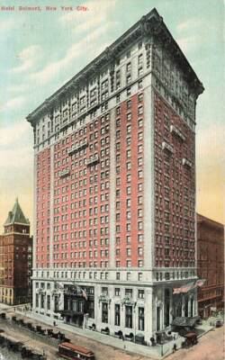 Hotel Belmont NYC Trolley Car People NY  c1910 VTG P155