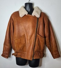 Miller Sheepskin Tan / Brown Jacket Uk Size 10 British Made Natural Sheepskin