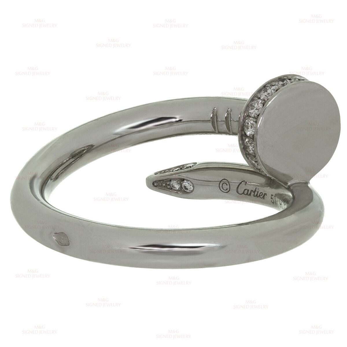 CARTIER Juste un Clou Diamond White Gold Ring Box Papers 51 CARTIER Juste un Clou Diamond White Gold Ring Box Papers 51
