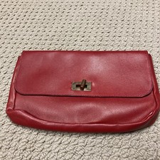 Pochette rossa vintage fatta a mano chiusura in metallo morbida pelle vedi foto