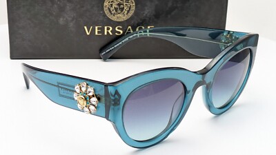 Versace MOD.4353BM 5316/4S Cat Eye Clear Turquoise Womens 