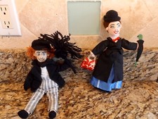 The Disney Store Mary Poppins Bert Plush Beanie Bean Bag Doll Toy Set 10"