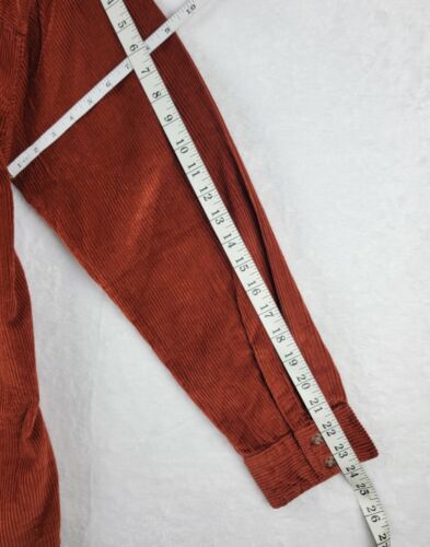 Roxy Corduroy Top Women XL Button Up Long Sleeve Shirt Brown Shacket Retro Y2K - Picture 10 of 10