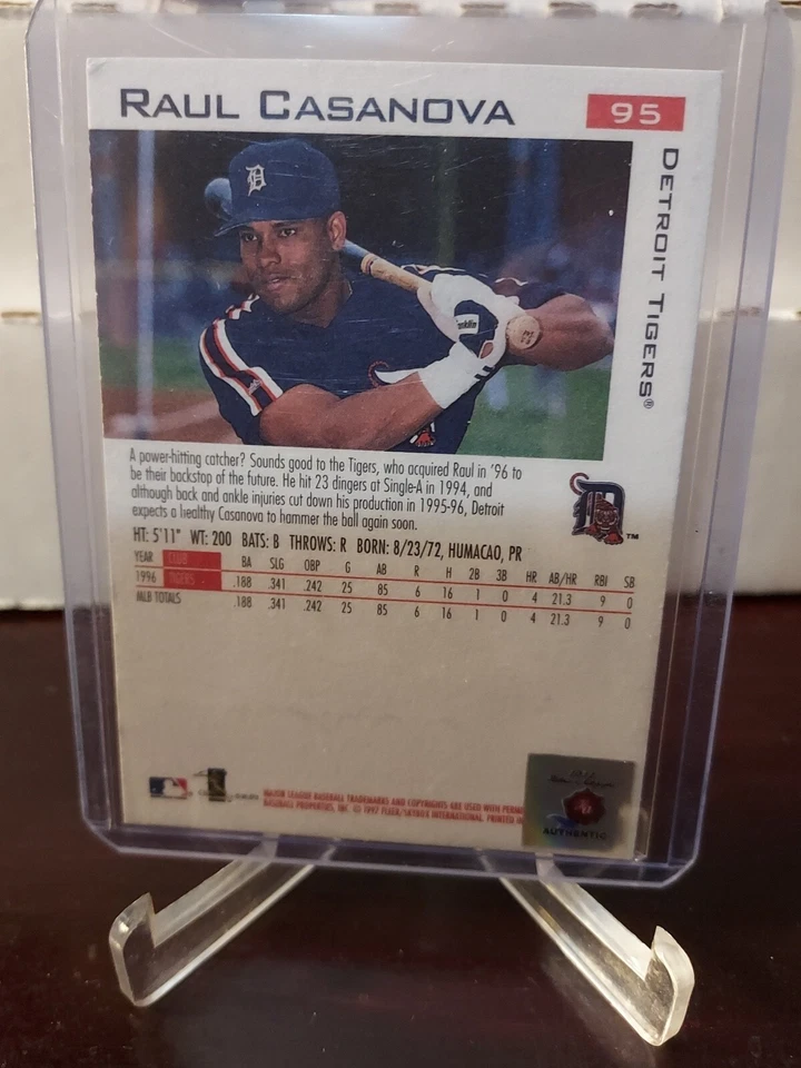 1997 Fleer Raul Casanova #95 Autographed B - Image 3 of 4
