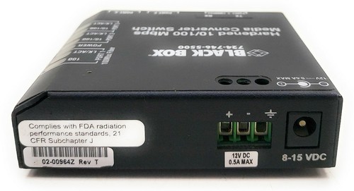 Black Box 7247465500 Hardened 10/100 Mbps Media Converter Switch - Picture 7 of 9