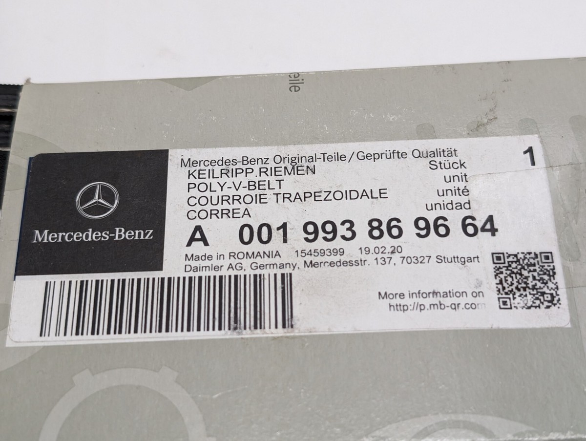 MERCEDES BENZ 001-993-86-96-64 Poly-V-Belt Made In Romania (NEW