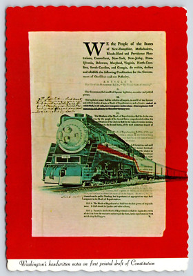 American Freedom Train Artist Rendering Vintage Postcard Continental