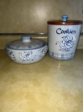 Louisville Stoneware Gaggle of Geese Mothers Cookie Jar + Serving Dish Set