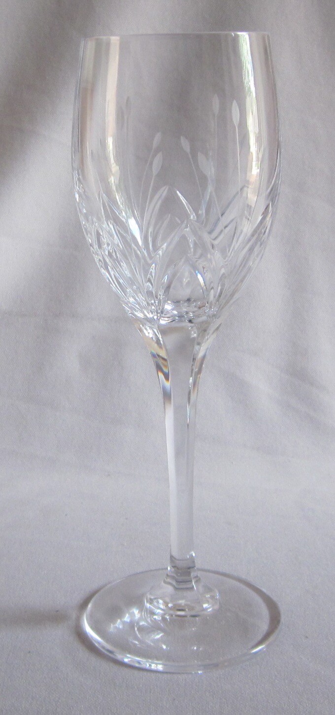 Water Goblet Glass Mikasa Crystal Petit Points Pattern 9