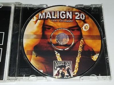 MALIGN 20 THE STRUGGLE CD 2002 RAP G FUNK HIPHOP DOGGS DEN RECORDS