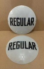 Vintage Original Regular Gas Pump Globe Gasoline Glass Lenses Sign Garage