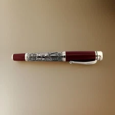 VENEZIA ITALIA MONTEGRAPPA ROLLERBALL PEN RED STERLING SILVER LIMITED EDITION