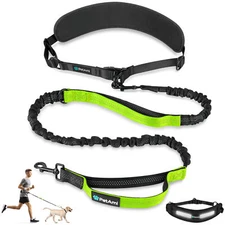 Hands Free Dog Bungee Leash Adjustable Waist Belt for Large Dog Walking Running