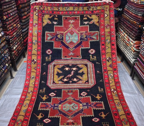 Antique Caucasian Abadeh Area Rug 5x11 ft Handmade Persian Oriental Wool Carpet - Picture 2 of 13