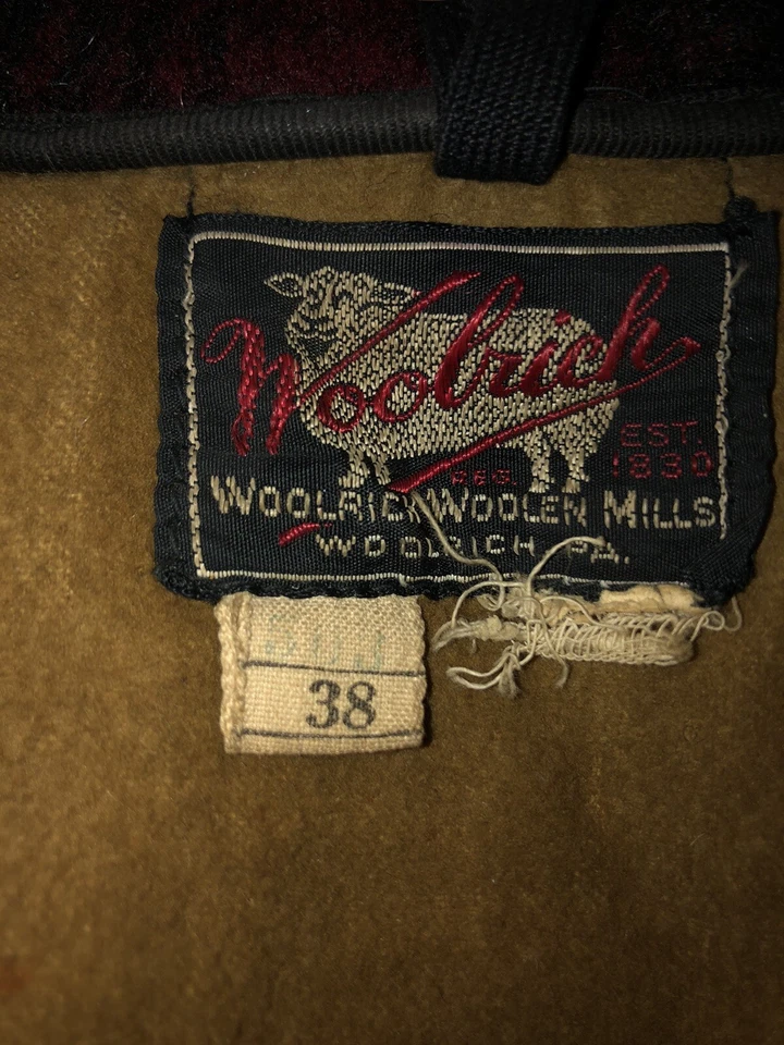 VTG 1940-1950s Woolrich Mens Red Plaid Hunting Suit Wool Jacket and Pants Sz 38 - Image 3 of 3