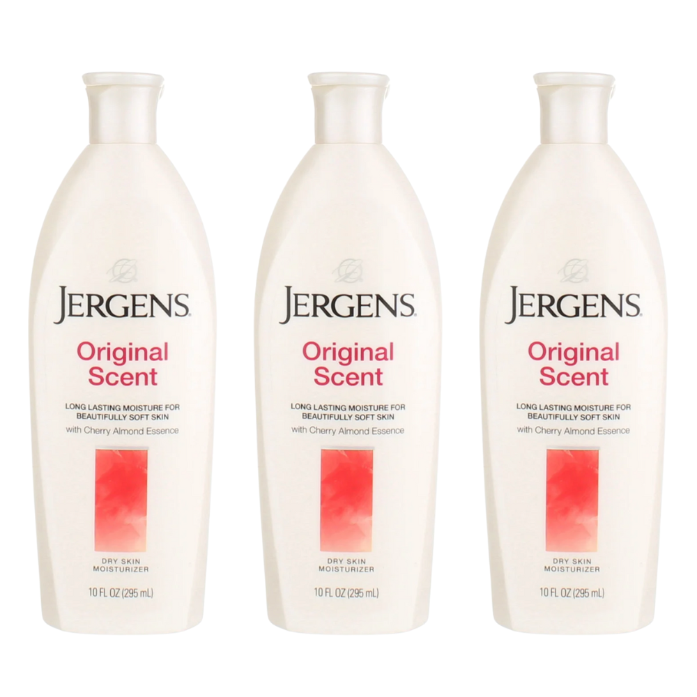 3 PACK Jergens Original Scent Cherry-Almond Moisturizer 10 oz