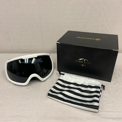 VonZipper Feenom Snow Goggle White Satin Frame w/ Blackout Black Lens