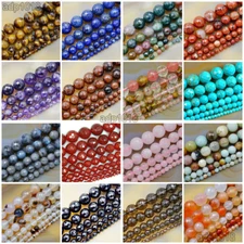 Natural Gemstones Faceted Round Spacer Loose Beads 15.5'' 4mm 6mm 8mm 10mm 12mm