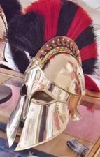 Medieval Sca Larp Greek Corinthian 18 Gauge Helmet Knight Spartan Gold Finish