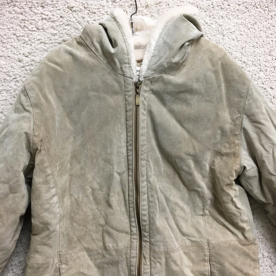 St Johns Bay Jacket Extra Large Green Washable Suede Fleece Lined Hooded Womens - Image 2 of 4