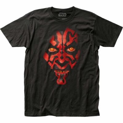 Star Wars Darth Maul T Shirt Licensed Sci-Fi Movie Retro Classic Jedi Tee Black