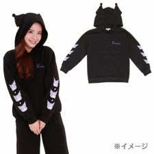 Felpa con cappuccio Sanrio Hello Kitty Kuromi con orecchie taglia M Kawaii