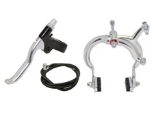 ALTA Bicycle 1080 BMX Alloy FRONT Brake Complete Set SILVER Side-Pull Caliper
