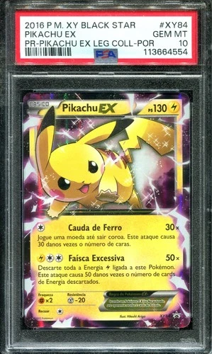 POP 1  Portuguese Pikachu Ex PSA 10 XY84 2015 Pokemon XY Black Star Promos