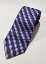 Vtg 90s Brooks Brothers Makers Merchants Tie 59" Purple Green Striped Silk USA