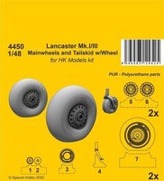 Cmk 129-4450 - 1:48 Lancaster Mk.I/Iii Mainwheels And Tailwheel W/Leg