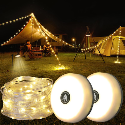 Uoune Camping String Lights Rechargeable Tent Lights String 8 Lighting Modes
