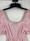 Boohoo Womens Pink Gingham Puff Sleeve Square Neck Romper One-Piece Size 12 — photo 3