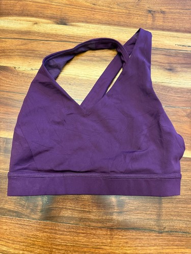 Lululemon Simply Bare Darkest Magenta Yoga Workout Sports Bra Size 4