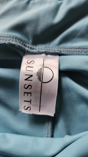 SUNSETS Turquoise Blue Oasis Sz 14 Beach Pool Swim Skirt Skort Zipped Pocket - Picture 4 of 6